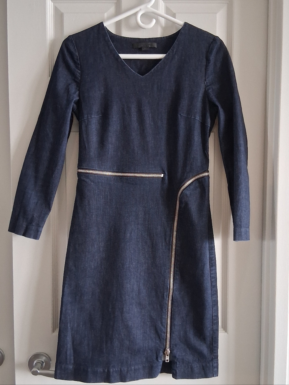 Alexander Wang Zipper Stretch Denim Dress Size 6 Small Decent Used Condition